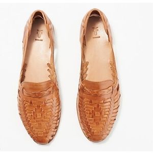 Frye orange slip on flats